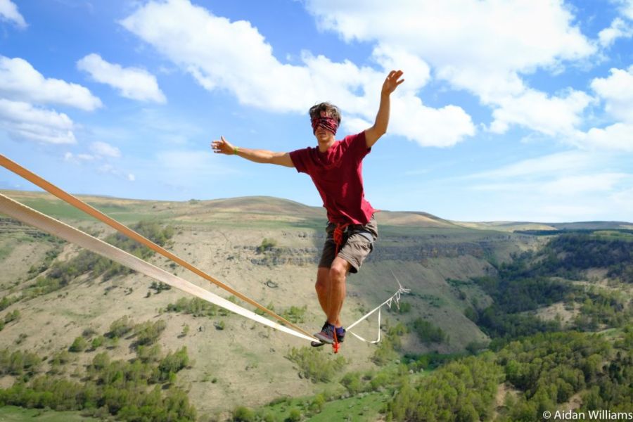 slackline highline friedi kühne blind weltrekord world record