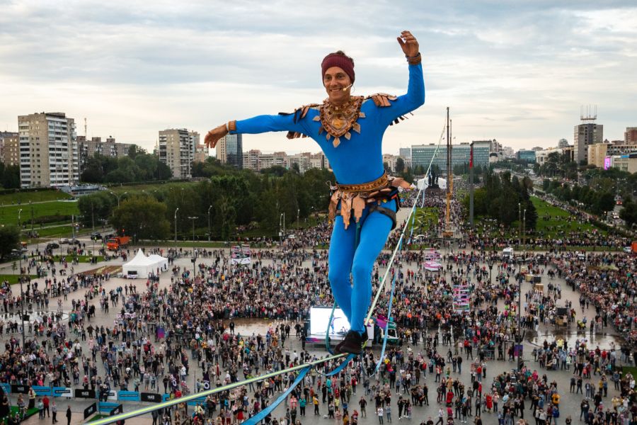 slackline show slackline highline friedi kühne free solo world record perm