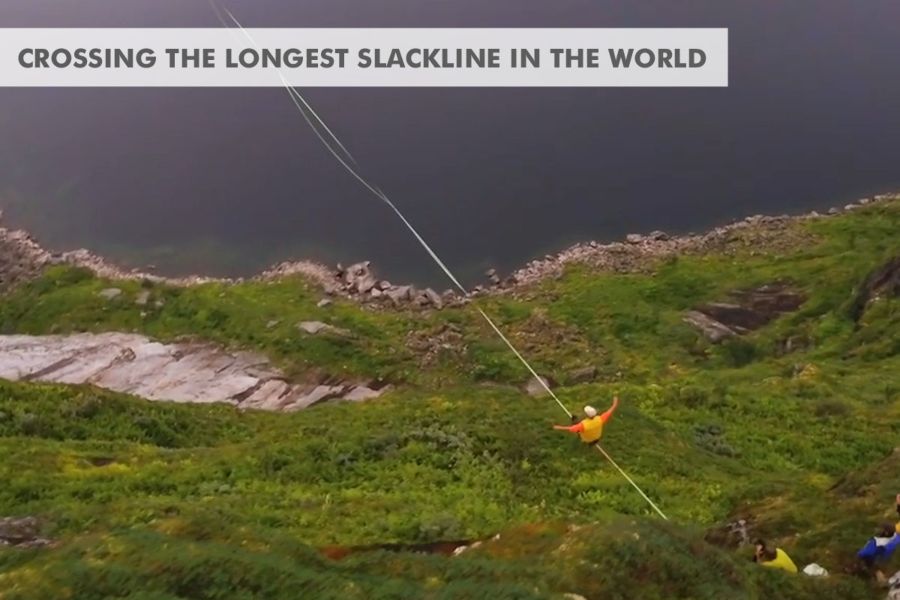 slackline highline friedi kühne longest in the world 2.8km